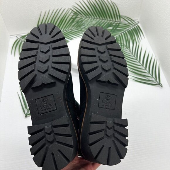 Blondo Dakota Black Leather Waterproof Lug Sole Buckle Ankle Boots 8M Fall - Picture 9 of 11